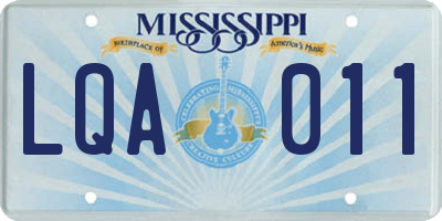 MS license plate LQA011