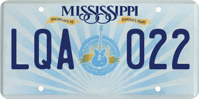 MS license plate LQA022