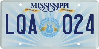 MS license plate LQA024