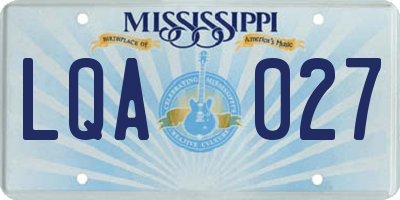 MS license plate LQA027
