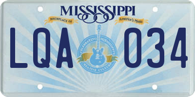 MS license plate LQA034