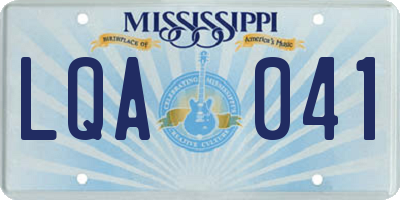 MS license plate LQA041