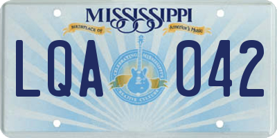 MS license plate LQA042
