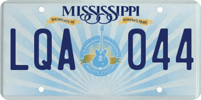 MS license plate LQA044
