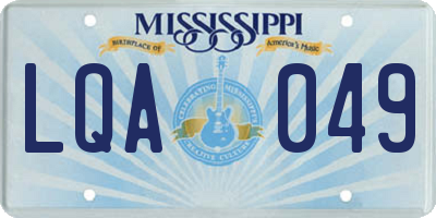 MS license plate LQA049