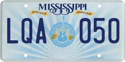 MS license plate LQA050
