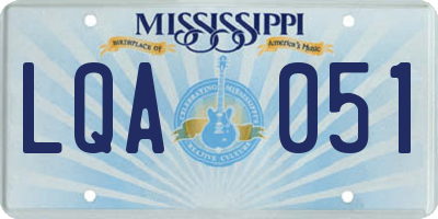 MS license plate LQA051