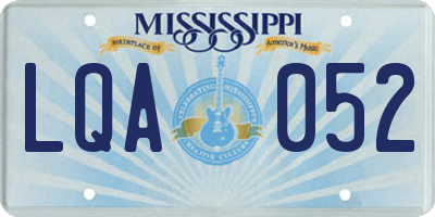 MS license plate LQA052