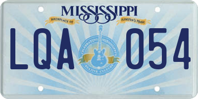 MS license plate LQA054