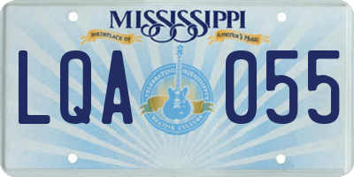 MS license plate LQA055