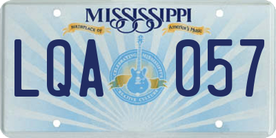 MS license plate LQA057
