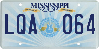 MS license plate LQA064
