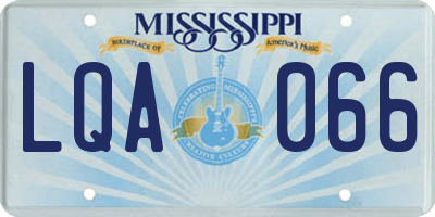 MS license plate LQA066