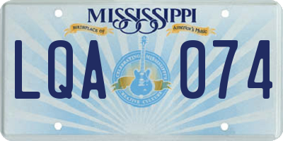 MS license plate LQA074