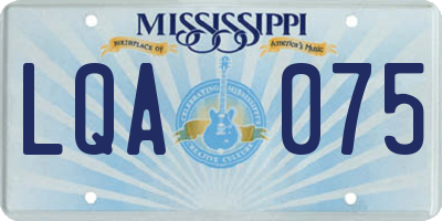 MS license plate LQA075