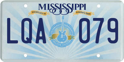 MS license plate LQA079