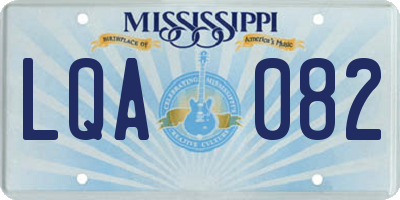 MS license plate LQA082