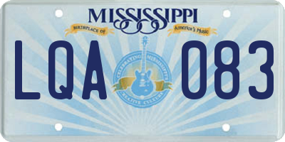 MS license plate LQA083