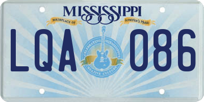 MS license plate LQA086