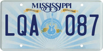 MS license plate LQA087