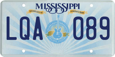 MS license plate LQA089