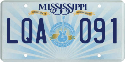 MS license plate LQA091