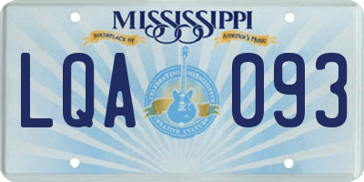 MS license plate LQA093