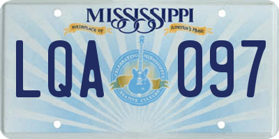 MS license plate LQA097