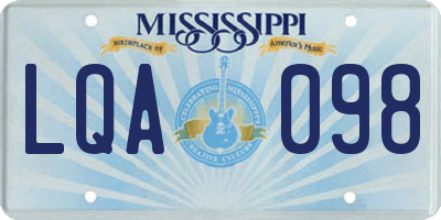 MS license plate LQA098