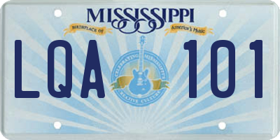 MS license plate LQA101