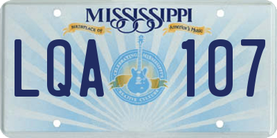 MS license plate LQA107