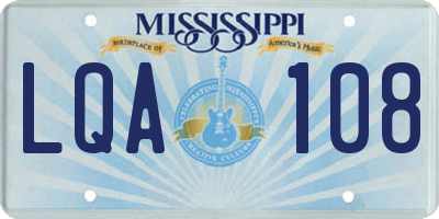 MS license plate LQA108