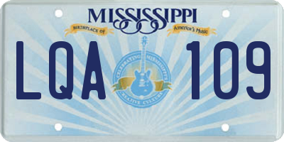 MS license plate LQA109