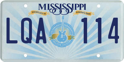 MS license plate LQA114