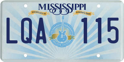 MS license plate LQA115