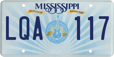 MS license plate LQA117