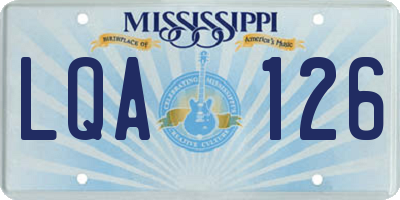 MS license plate LQA126