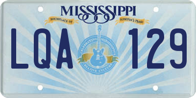 MS license plate LQA129