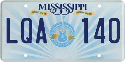 MS license plate LQA140