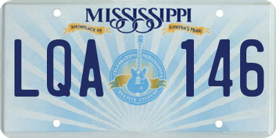 MS license plate LQA146