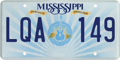 MS license plate LQA149