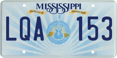 MS license plate LQA153