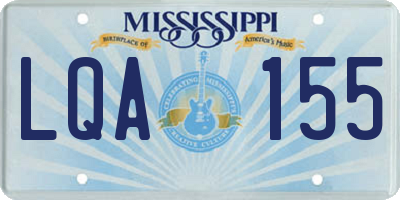 MS license plate LQA155