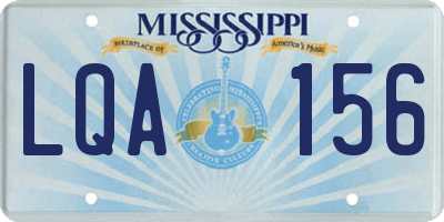 MS license plate LQA156