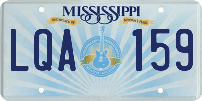 MS license plate LQA159
