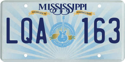 MS license plate LQA163