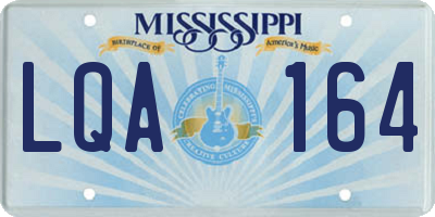 MS license plate LQA164