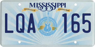 MS license plate LQA165