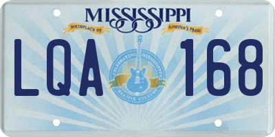 MS license plate LQA168