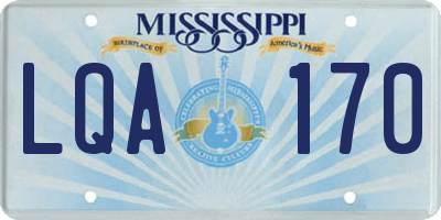 MS license plate LQA170